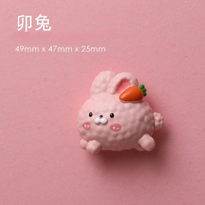 Chinese Zodiac Refrigerator Sticker Resin Figurine Creative Magnetic Sticker Cartoon Cute Gift Decoration Magnet