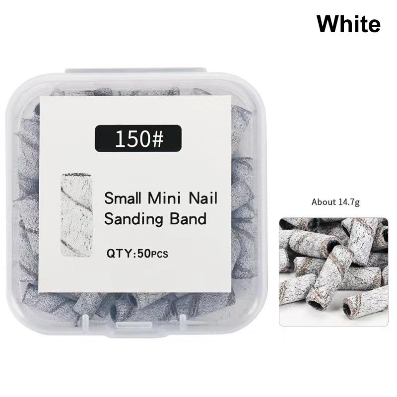 Versatile 3mm Nail Drill Bits 50 Pcs Set Effective Sanding Bands for Gel Acrylic Polish Treatment