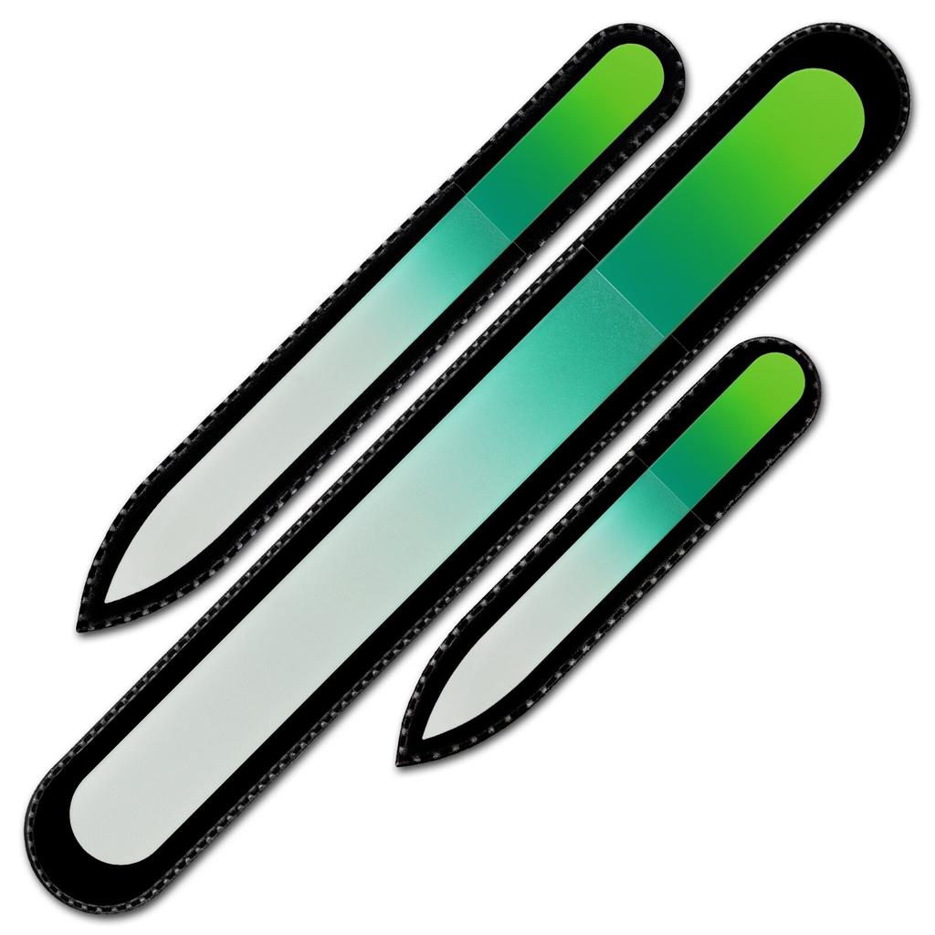 Set of 3 Rainbow Crystal Nail Files, Hand Made of Czech Tempered Glass R-BMS