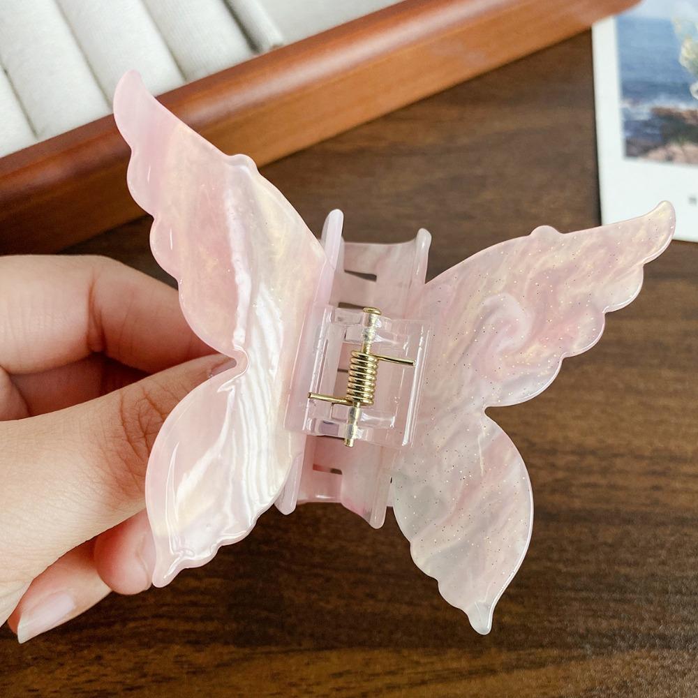 Gradient Color Acetate Butterfly Hair Claw Colorful Large Shark Clip Butterfly Hair Clip Daily