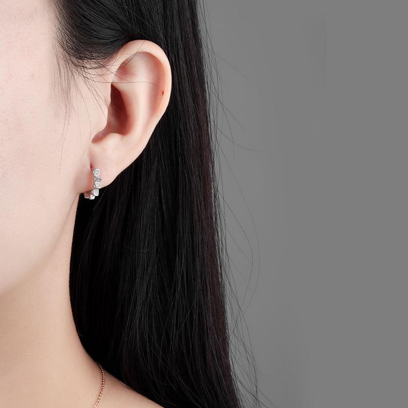 ANENJERY Женские серьги-кольца с цирконием, крутые изысканные корейские украшения Huggie с цирконием