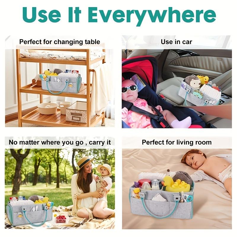 Сумка для детских подгузников, большая вместимость, детская корзина, переносная сумка для мамы, для пеленального столика и машины, подарок на рождение ребенка для мальчика и девочки