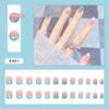 24Pcs Korean Fresh Style Artificial Press-On Nails Full Cover Detachable Fake Fingernails Freshen Up Your Look with Nails Patch