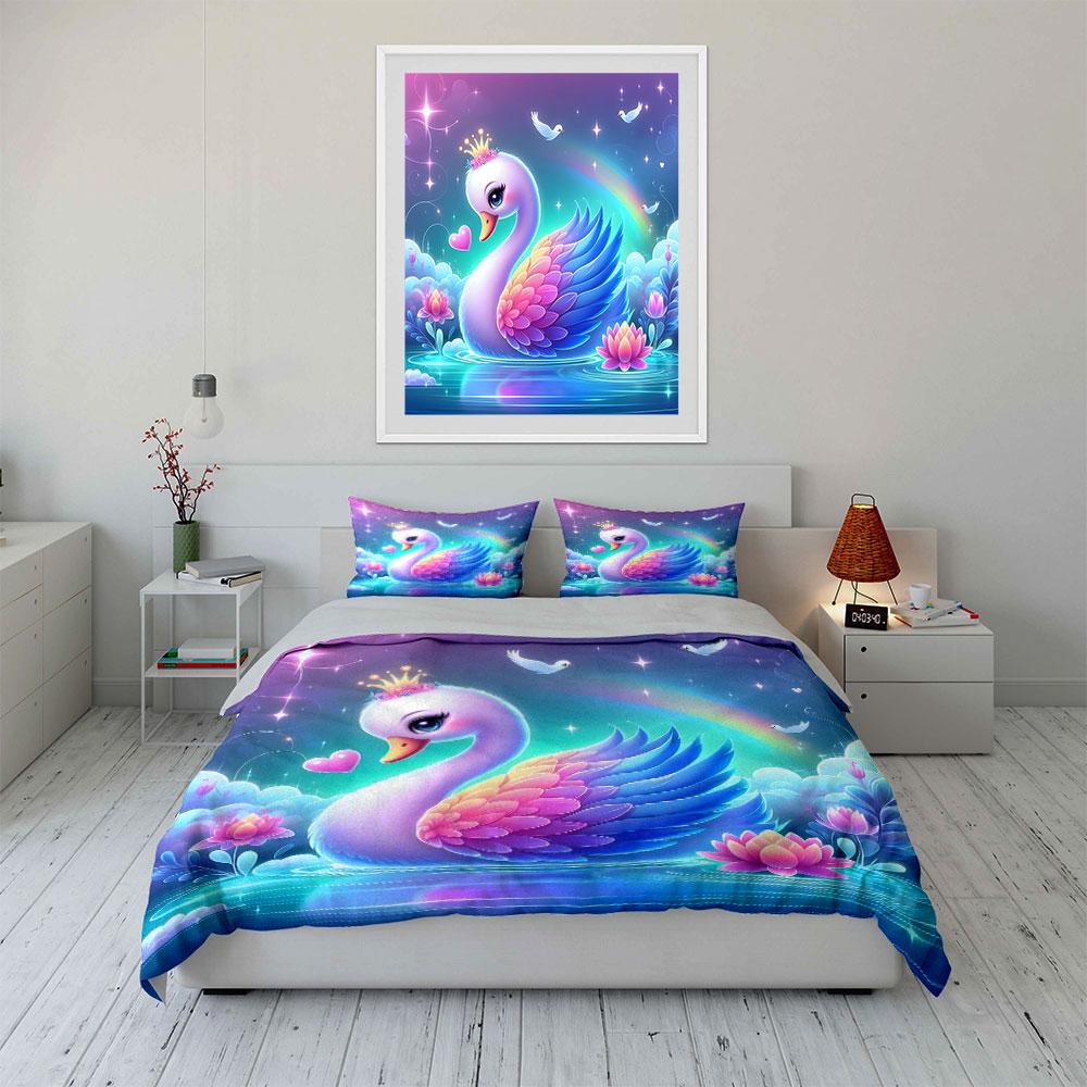 Majestic swan's dreamy realm. Bedding sets Duvet covers Pillowcases(1* Duvet Cover 2* Pillowcases without duvet insert)