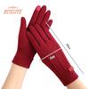1 Pair Women Winter Warm Gloves, Solid Color, Wear Resistant, Windproof, Thickened, Fleece Lined, Touchscreen Gloves