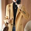 Осенне-зимнее двустороннее кашемировое пальто, женская шерстяная свободная куртка, маленький костюм, шерстяное короткое пальто, верх