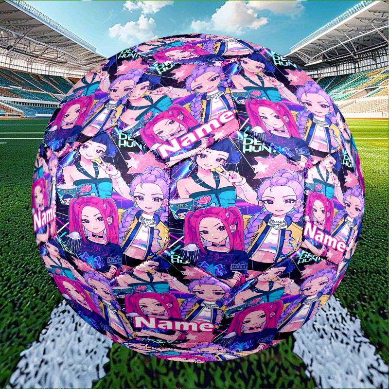 Custom Name Personalized KPop Hunters-A Print Size 5 Soccer Ball Training & Match Football, for Team, Kicking, Gift for Football Enthusiasts