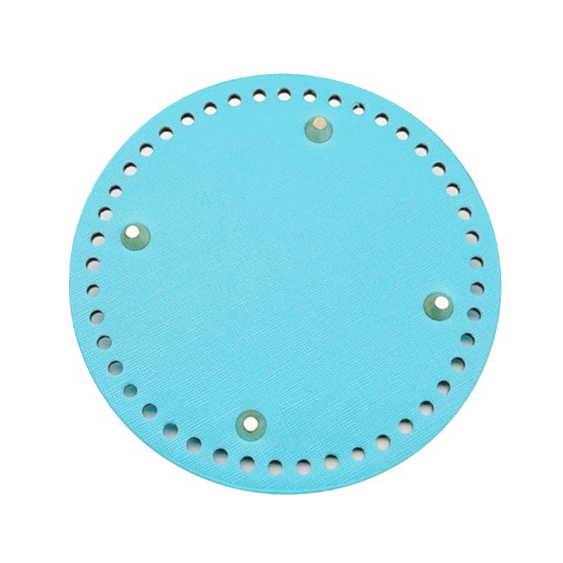 1Pc Diy Crochet Bag Bottom Accessories 15*15Cm Round Bottom For Knitted Bag Pu Leather Bag Base Handmade Bottom With Holes