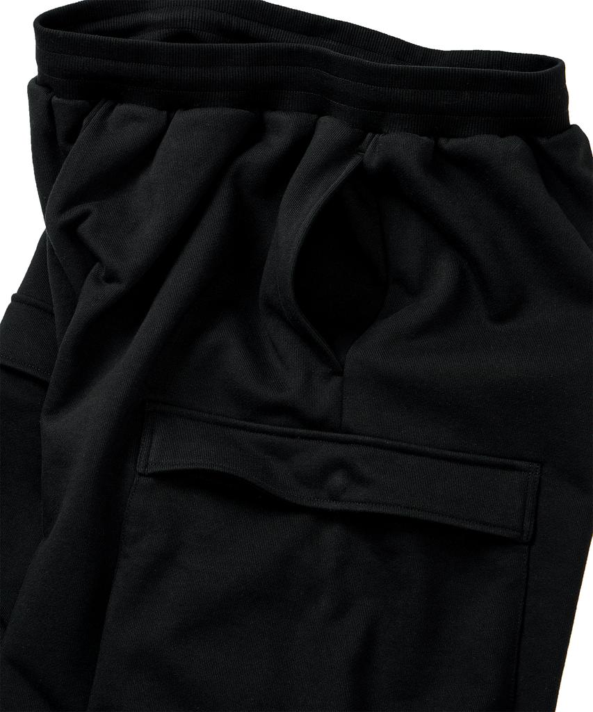FOUNDPOCKET Wide Sweat Shorts Black