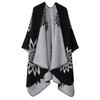 Womens Knitted Double-sided Thick Shawl Blanket Air Conditioner Room Warm Fashion Versatile Cape