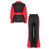 Boys Flamenco Dance Outfit Color Block Turn Down Collar Long Puff Sleeve Pullover Shirt Elastic Waistband Pants Belt