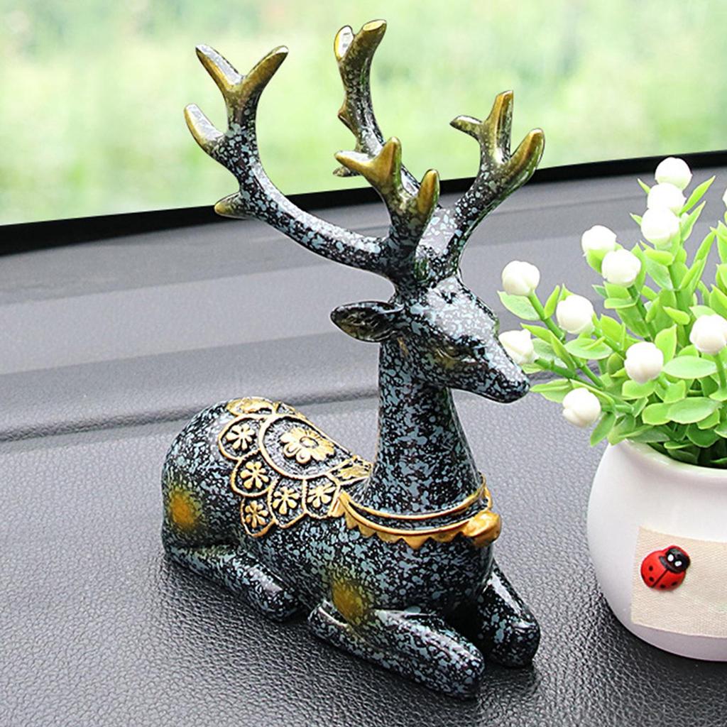 Статуя автомобиля, фигурка оленя, скульптура животного, украшение для приборной панели для гостиной