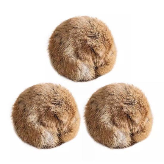 Пушистый Шарик Кошачья Игрушка Мягкий Пушистый Шарик из Кроличьего Меха Моющийся Веселый Мячик для Кошек Стимулирует Охотничий Инстинкт Игрушка-Пиналка для Домашних Кошек Тренировка