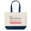 Tote Bag - PLANETEE - Bricoleuse En Vacances - Fond Bleu - Coton 40x45 Cm - Grand Format