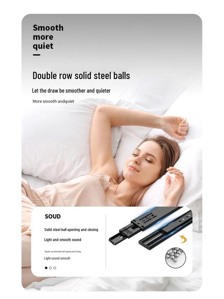 Бесшумные очень толстые направляющие для ящиков из нержавеющей стали с демпфированием отскока