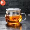 Hi Office Heat-Resistant Glass Tea Coffee Mug with Lid and Infuser Transparent High Borosilicate Glass Filter Teacup Water Bottle