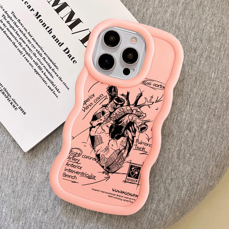 Минималистичный дизайн Органы Мягкий чехол-бампер для iPhone 15 Plus 14 13 8 XR 12 16 Pro Max 17 Air 11