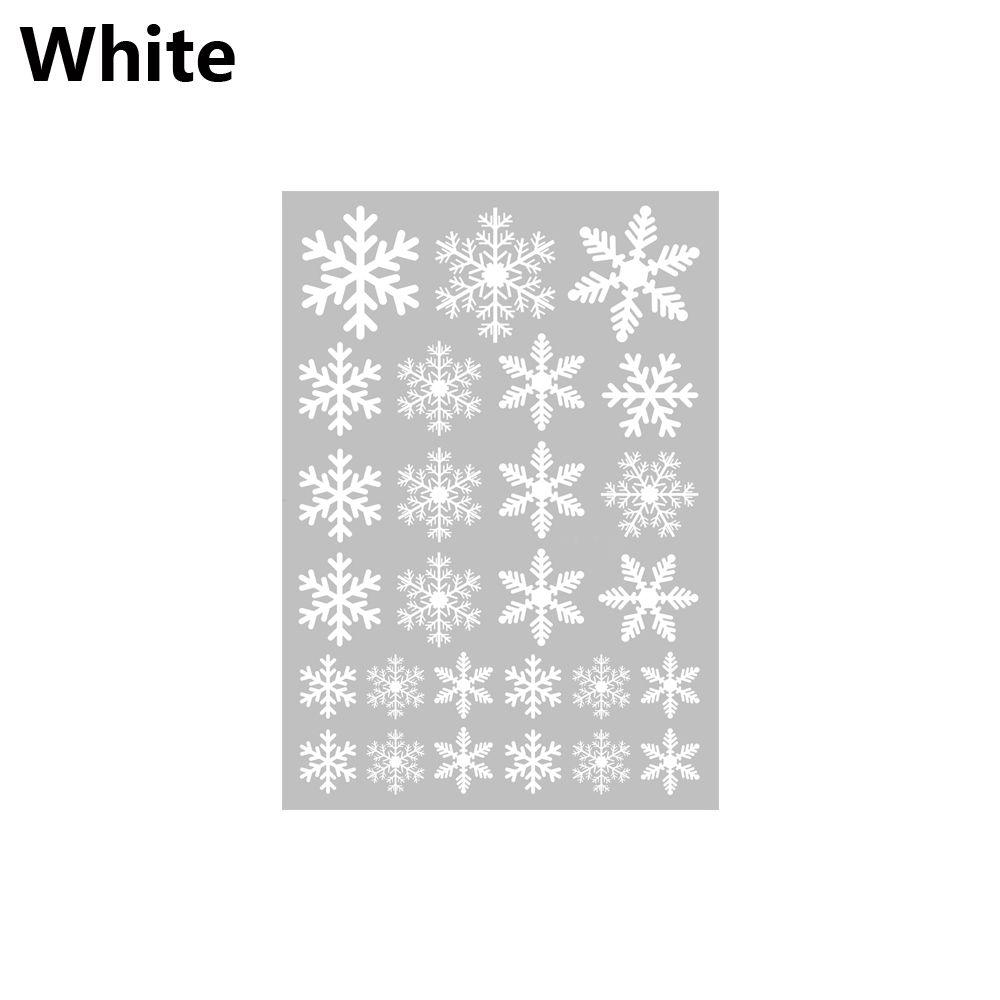 27PCS White Mural Gifts Xmas Decorations Snowflake Christmas Sticker Snow Decal Static