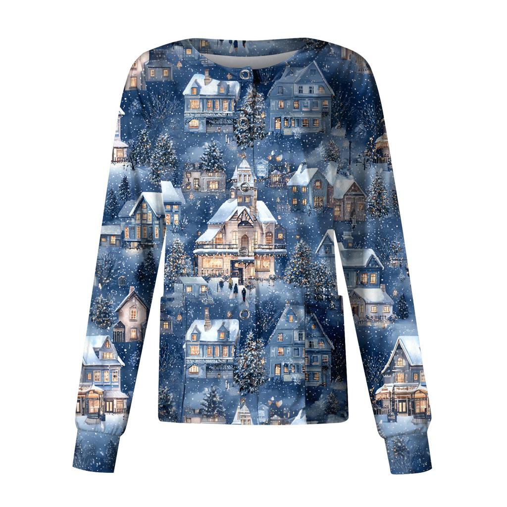 Women's Casual Long Sleeve Single Breasted Printed Dry-nurse Top