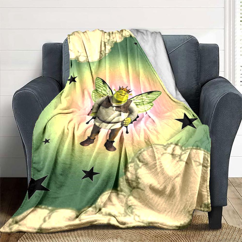 Shrek Blanket Durable Comfort Great For Sofa Livingroom Couch Four Seasons Multipurpose Modern Gift For Travel Home Birthdays