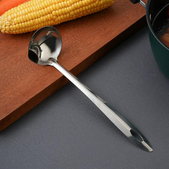 Маслоотделитель из нержавеющей стали и ложка для супа 