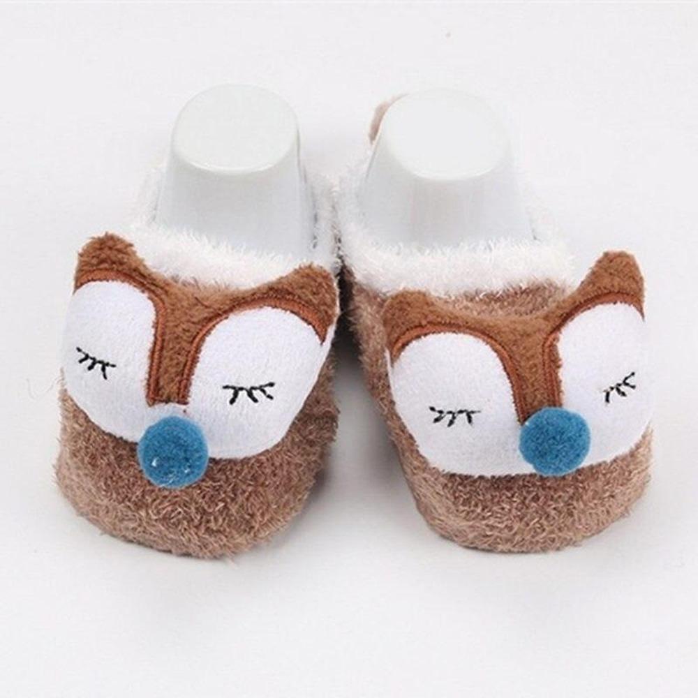 Autumn Winter Coral Fleece Cute Cartoon Baby Socks Soft Animal Pattern Boys Girls Floor Baby Socks Infant Kids Home Socks