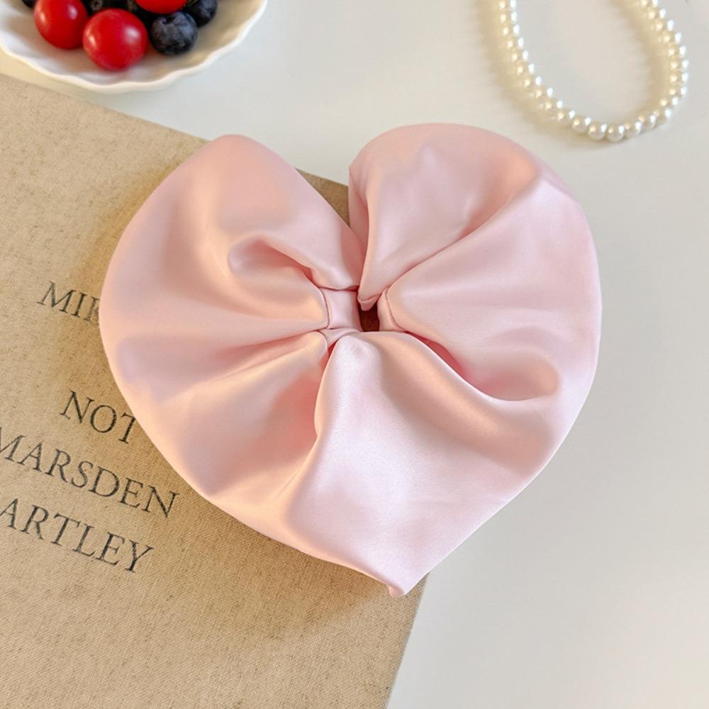 Love Large Satin Hair Scrunchies Cloth Exaggerated Hair Ring Fashion Heart Hair Rope Party