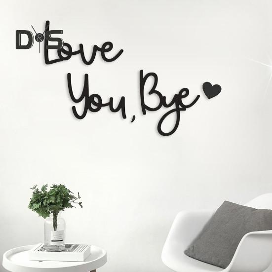 Love You Bye Wooden Sign Wall Decoration Sign Family Entryway Decor Above Door Wall Art Sign for Valentine's Gift Home Entrance Hallway