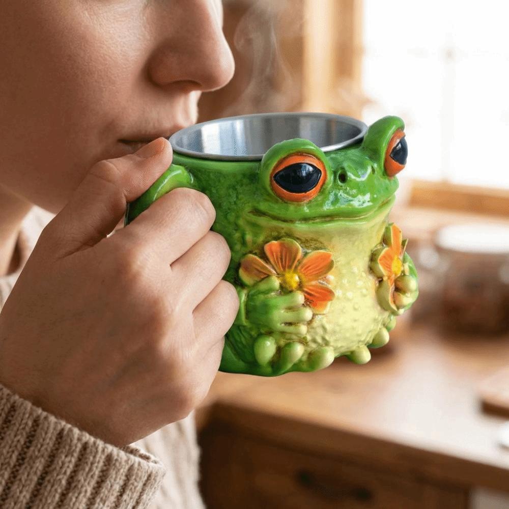 Anti Slip Frog-Shaped Coffee Cup Creative Cartoon Water Cup Tea Cup Cute Animal Cup Tableware