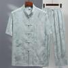Men’s Ice Silk Tang Suit - Short-Sleeved, Loose-Fit, Chinese Style for Seniors, Ideal for Summer
