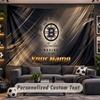 Wall Hanging Tapestry Custom NameBoston Bruins Pattern Personalized Printed Fabric Wall Decor