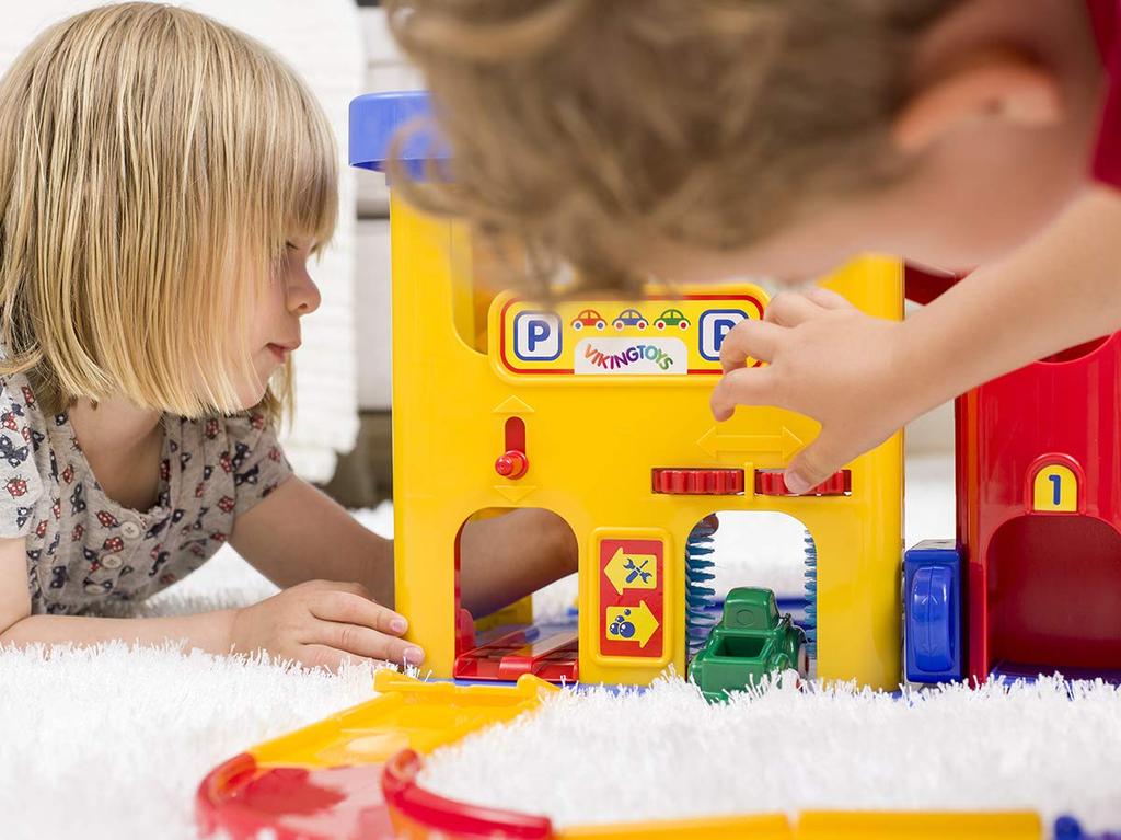 VIKING TOYS Viking City Парковка Плюс, 3-уровневый паркинг с ручным лифтом, Мультиколор, Для детей от 1 года, 156125