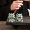 Green Sandstone Lion Beast Tea Pet Yixing Can Be Used To Raise Tea and Play with Ornaments Cute Tea Set Accessories Holiday Gift