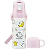 Children's Water Bottle, 2-Way, 470ml (Direct Drinking) or 430ml (Cup Drinking), Shina Pushu Design, Girls' Stainless Steel, Insulated, Lightwe