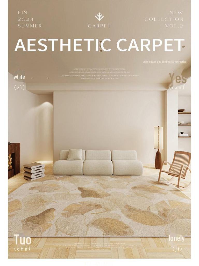 Ковер из овчины в стиле ваби-саби: Толстая, длинная полоса для спальни, дивана или журнального столика