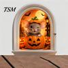 Vivid Simulated Window Views Arched Doorway Mouse Wall Stickers, Halloween/Christmas Theme, Easy Peel And Christmas Holiday Decorations Stick