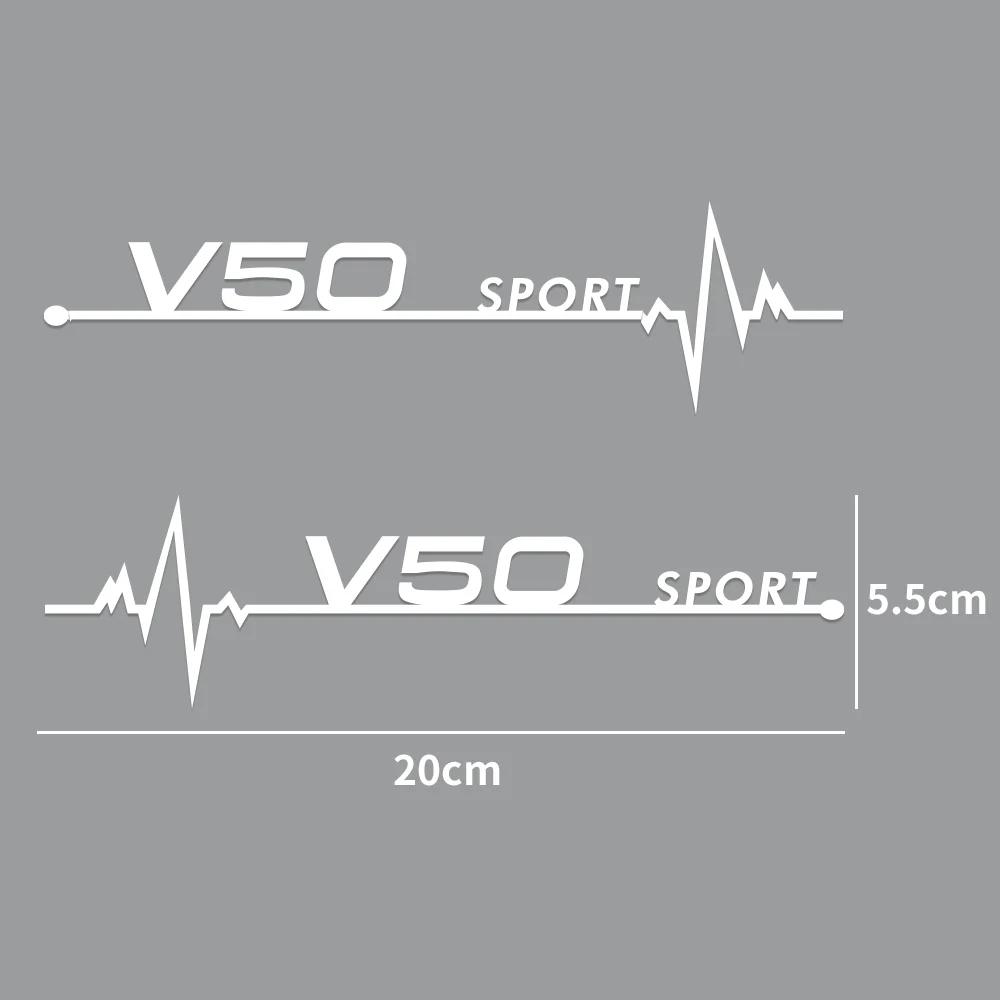 2Pcs Volvo Car Window Body Stickers, Heartbeat Sport Logo Decor Decals for XC40 XC60 XC90 S60 S90 V50 Auto Exterior Accessories