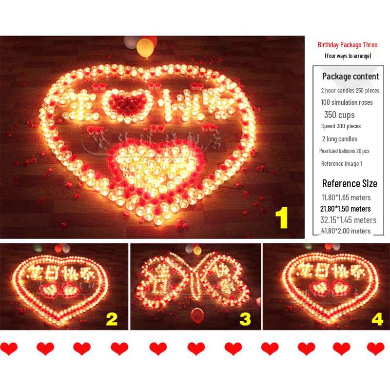 Циси День святого Валентина Романтические свечи-розы в форме сердца для признания в любви, предложения руки и сердца или украшения на день рождения.