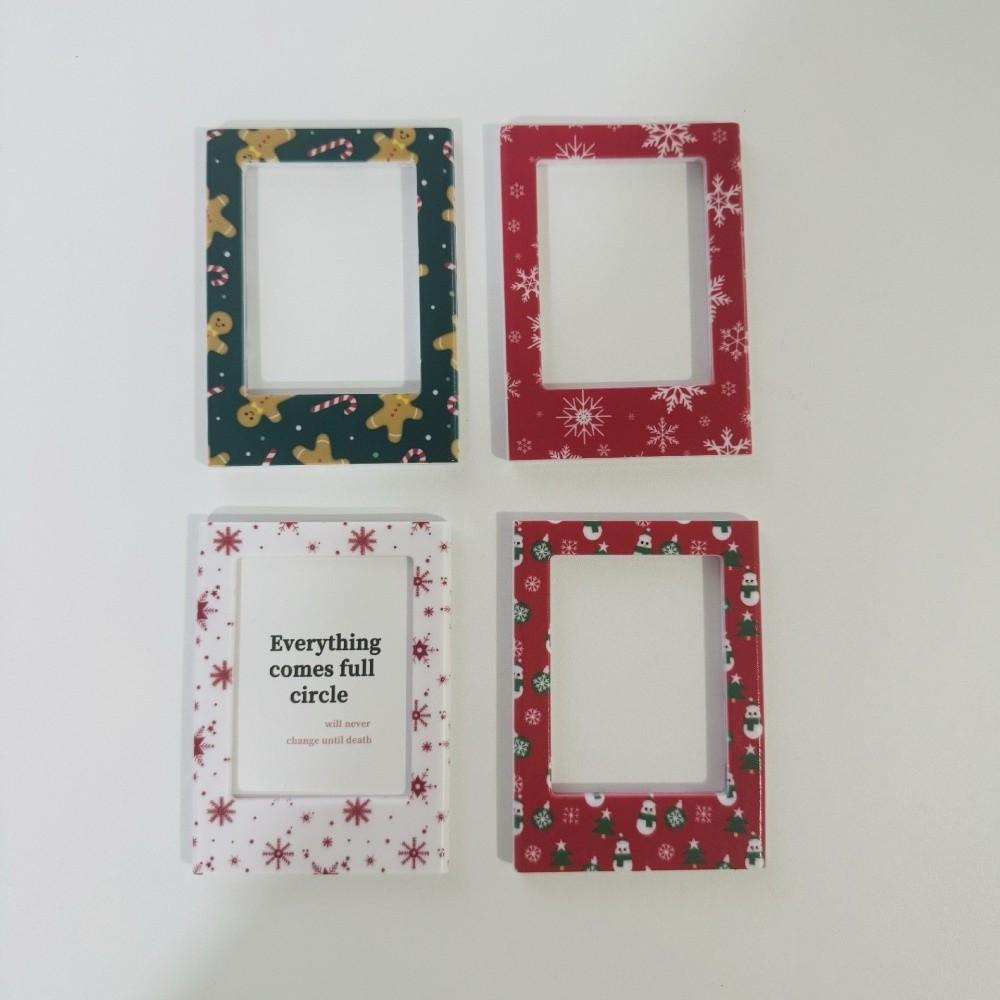 4Pcs Plastic Christmas Magnetic Photo Frame Refrigerator Picture Holder for Polaroid Photo
