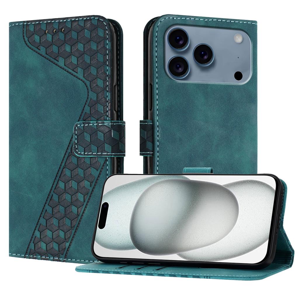 For iPhone 17 Pro Max Leather Case 7-Shaped Pattern Wallet Stand Shockproof Phone Cover