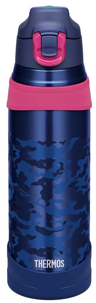 Термос для воды, спортивная бутылка с вакуумной изоляцией, открытая, темно-синяя, камуфляжная [One-Touch Type] 1,0 л FHQ-1001 NV-C