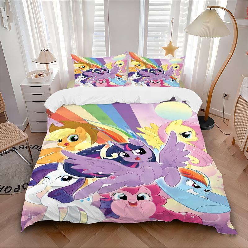 3 шт. My Little Pony Радужный Пони Летающие Крылья Домашний Комплект Постельного Белья-Универсальный Трех peças Костюм для Спальни, Гостевой Комнаты, Гостиной, Отеля-Фести