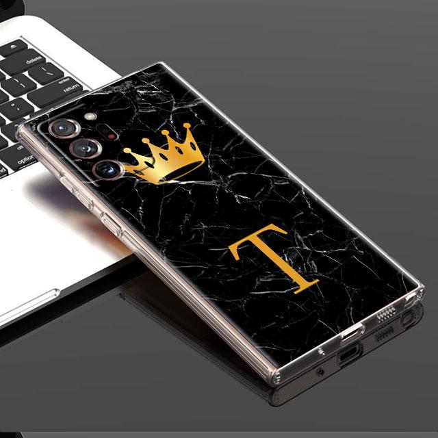 Чехол Gold Crown Letter Queen для Samsung Galaxy S21 FE S20 S22 Note 20 Ultra 10 Plus 8 9 Note10 Lite Capa Clear Silicone Coque