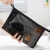 Zipper Mesh Makeup Bag Large Capacity Storage Toiletry Bag Transparent Cosmetic Bag  Unisex