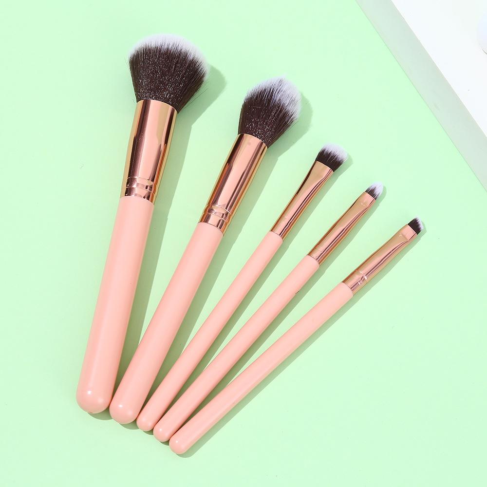 5-Piece Makeup Brush Set Beginner Beauty Tools Loose Powder Brush Eyeshadow Brush Eyebrow Brush Lip Brush Beauty Tools