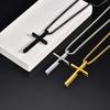 Stainless Steel Cross Pendant Necklace for Men Women, Unisex Simple Religion Necklace, Fashion Jewelry Chain Length 60cm/55cm