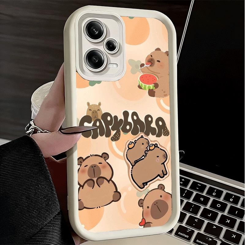 Забавный Капибара Мультяшный Милый Мягкий Чехол для Телефона для Xiaomi Poco X7 X6 X5 Pro X4 Gt X3 F7 Ultra M8 M7 Redmi 15C 15 14C 13 13C 12 12C