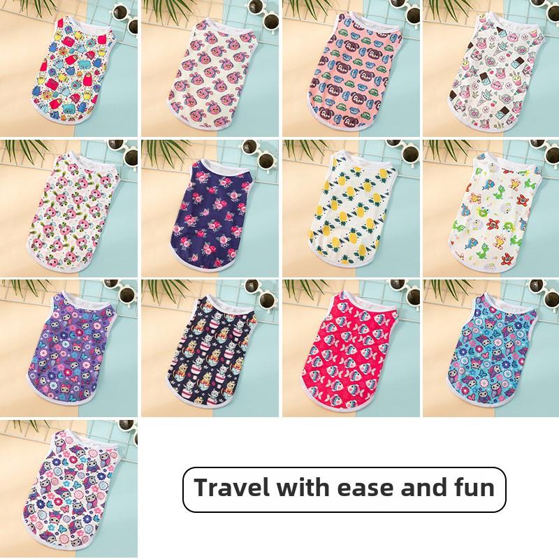 Одежда для щенков, собак и кошек, мультяшный осенний милый жилет, удобный жилет с принтом