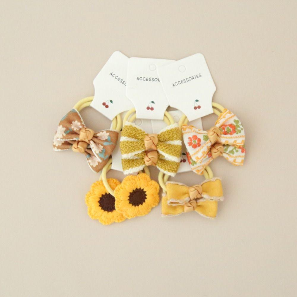 10Pcs Cute Elastic Rubber Band Kids Girls Hair Rope Luxury Hair Ties Bowknot