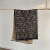 Korean Geometric Double-Sided Cashmere Scarf - Warm, Thick, and Stylish